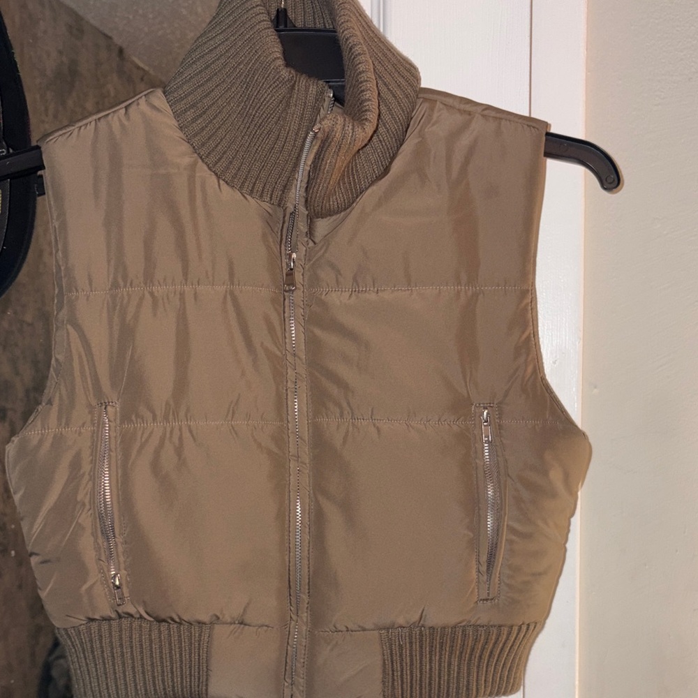 Forever 21 Tan Puffer Vest